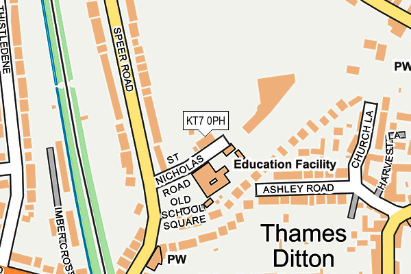 KT7 0PH map - OS OpenMap – Local (Ordnance Survey)