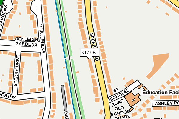 KT7 0PJ map - OS OpenMap – Local (Ordnance Survey)