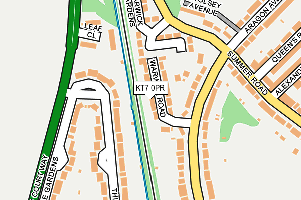 KT7 0PR map - OS OpenMap – Local (Ordnance Survey)