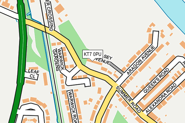 KT7 0PU map - OS OpenMap – Local (Ordnance Survey)