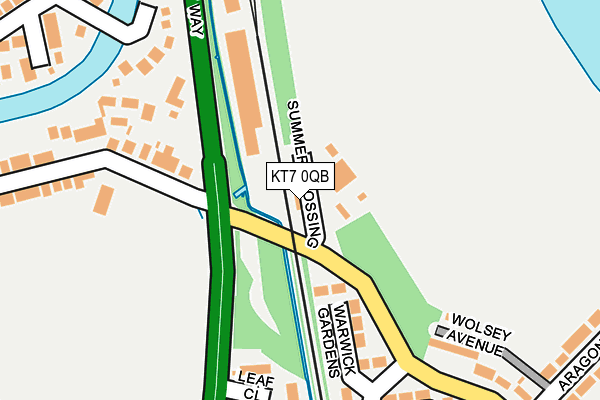 KT7 0QB map - OS OpenMap – Local (Ordnance Survey)