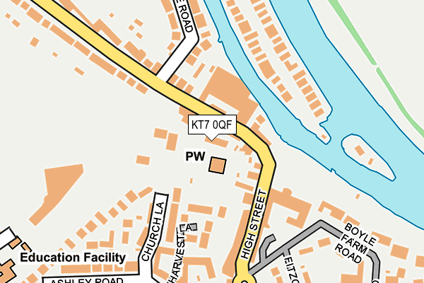 KT7 0QF map - OS OpenMap – Local (Ordnance Survey)