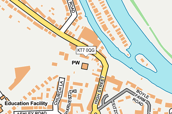 KT7 0QG map - OS OpenMap – Local (Ordnance Survey)