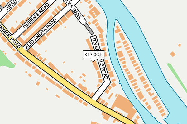 KT7 0QL map - OS OpenMap – Local (Ordnance Survey)