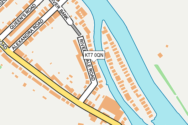 KT7 0QN map - OS OpenMap – Local (Ordnance Survey)