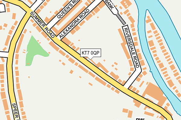 KT7 0QP map - OS OpenMap – Local (Ordnance Survey)