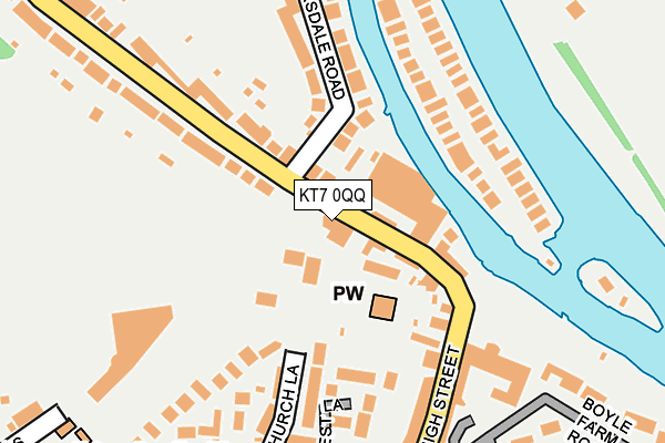 KT7 0QQ map - OS OpenMap – Local (Ordnance Survey)