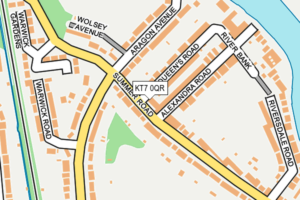 KT7 0QR map - OS OpenMap – Local (Ordnance Survey)