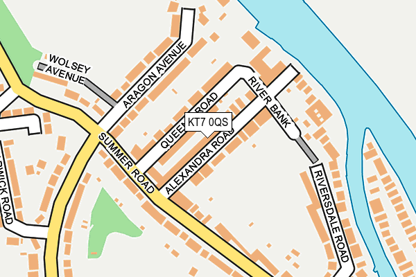 KT7 0QS map - OS OpenMap – Local (Ordnance Survey)