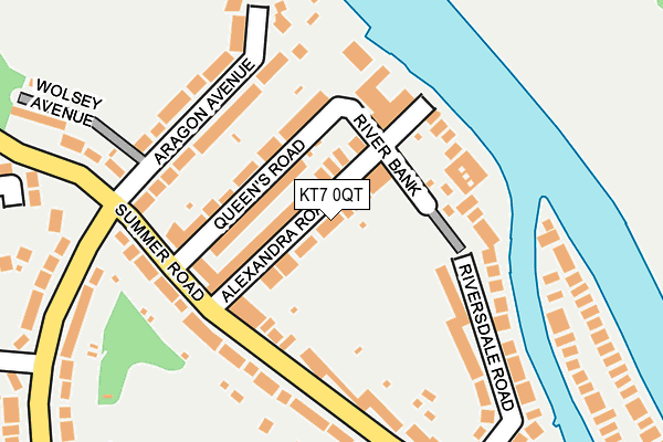 KT7 0QT map - OS OpenMap – Local (Ordnance Survey)