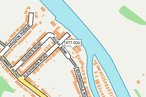 KT7 0QU map - OS OpenMap – Local (Ordnance Survey)