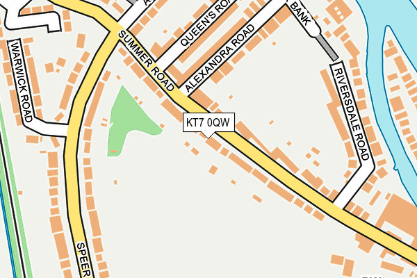 KT7 0QW map - OS OpenMap – Local (Ordnance Survey)