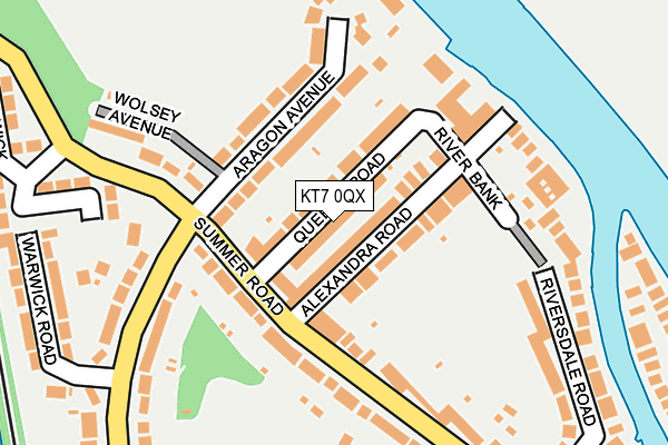 KT7 0QX map - OS OpenMap – Local (Ordnance Survey)