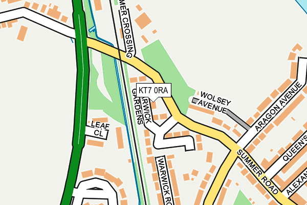 KT7 0RA map - OS OpenMap – Local (Ordnance Survey)