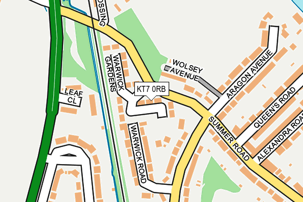 KT7 0RB map - OS OpenMap – Local (Ordnance Survey)