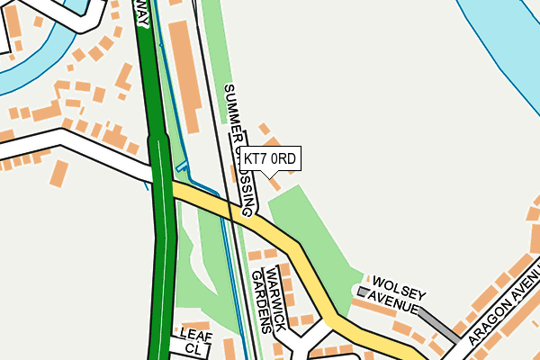 KT7 0RD map - OS OpenMap – Local (Ordnance Survey)