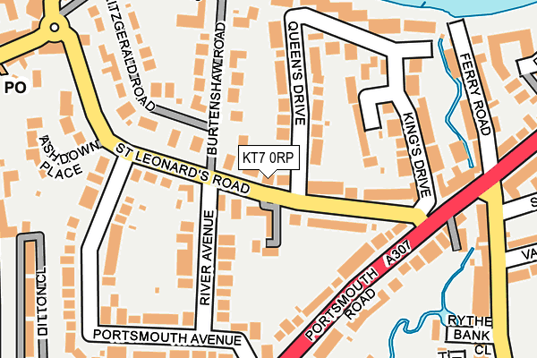 KT7 0RP map - OS OpenMap – Local (Ordnance Survey)