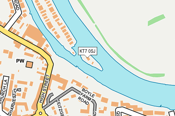 KT7 0SJ map - OS OpenMap – Local (Ordnance Survey)