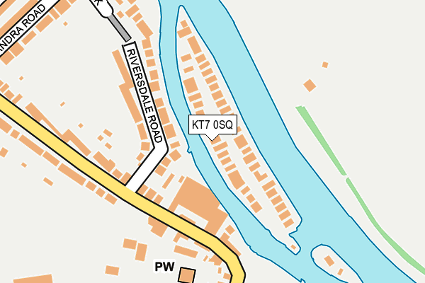 KT7 0SQ map - OS OpenMap – Local (Ordnance Survey)