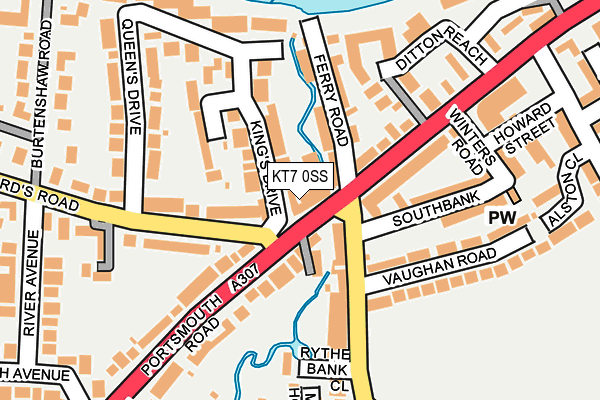 KT7 0SS map - OS OpenMap – Local (Ordnance Survey)