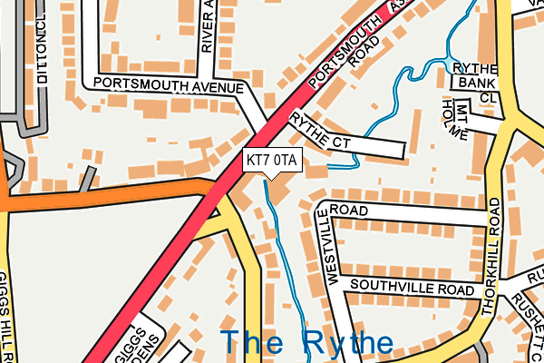 KT7 0TA map - OS OpenMap – Local (Ordnance Survey)
