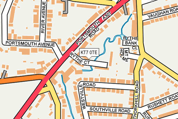 KT7 0TE map - OS OpenMap – Local (Ordnance Survey)