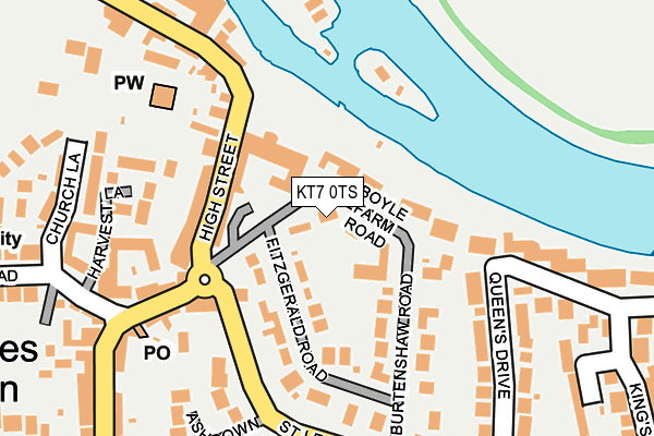 KT7 0TS map - OS OpenMap – Local (Ordnance Survey)