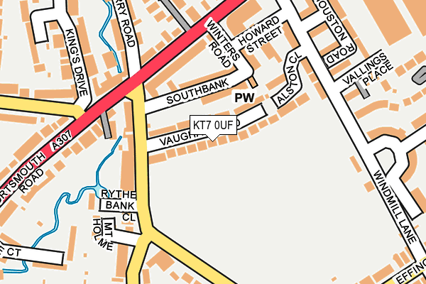 KT7 0UF map - OS OpenMap – Local (Ordnance Survey)