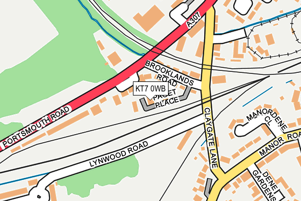 KT7 0WB map - OS OpenMap – Local (Ordnance Survey)