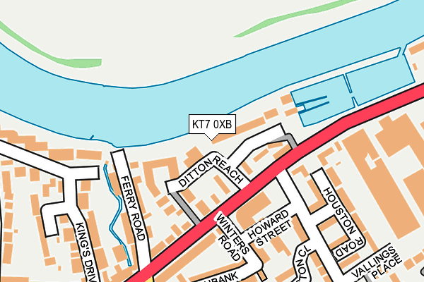 KT7 0XB map - OS OpenMap – Local (Ordnance Survey)