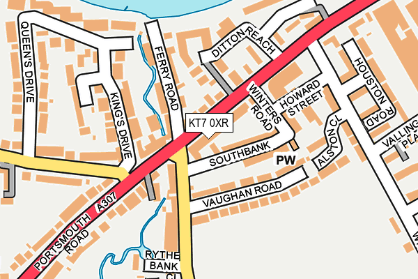 KT7 0XR map - OS OpenMap – Local (Ordnance Survey)