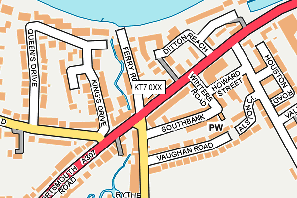 KT7 0XX map - OS OpenMap – Local (Ordnance Survey)