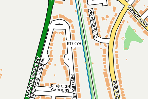 KT7 0YH map - OS OpenMap – Local (Ordnance Survey)