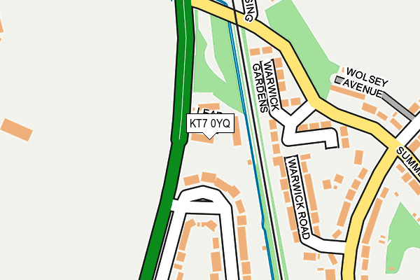 KT7 0YQ map - OS OpenMap – Local (Ordnance Survey)