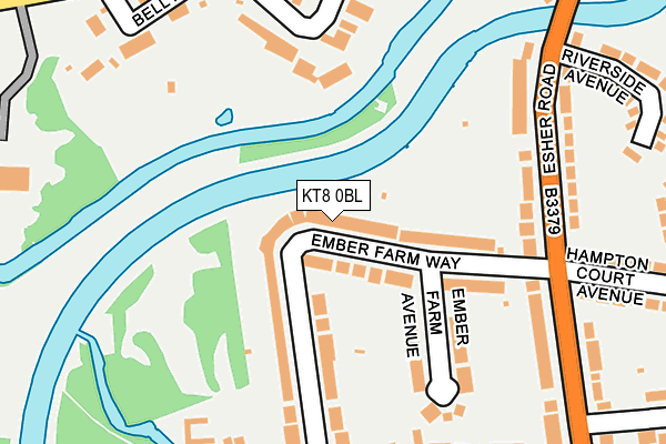 KT8 0BL map - OS OpenMap – Local (Ordnance Survey)