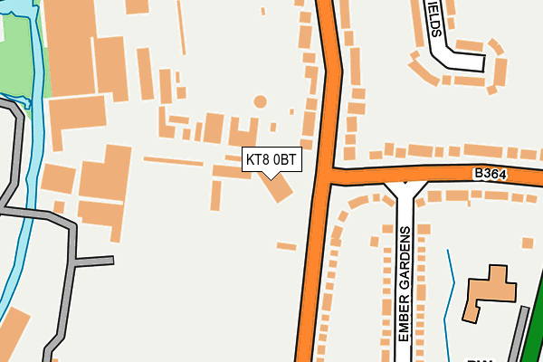 KT8 0BT map - OS OpenMap – Local (Ordnance Survey)