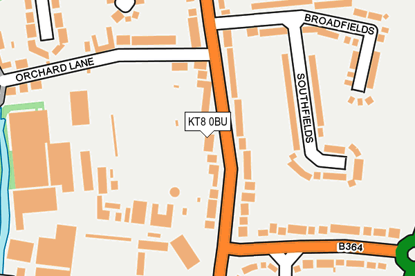 KT8 0BU map - OS OpenMap – Local (Ordnance Survey)