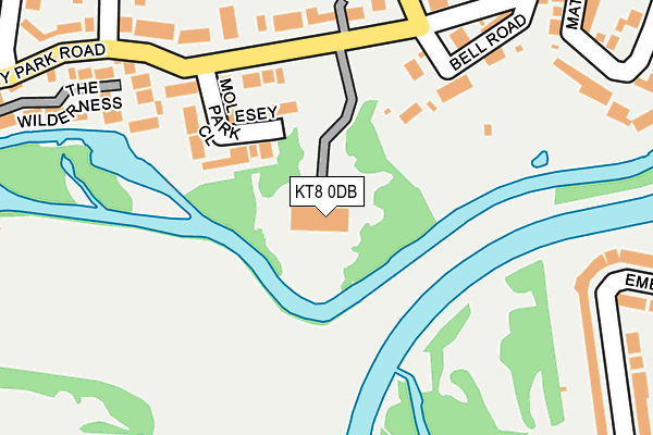 KT8 0DB map - OS OpenMap – Local (Ordnance Survey)