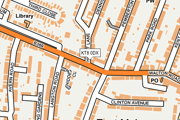 KT8 0DX map - OS OpenMap – Local (Ordnance Survey)
