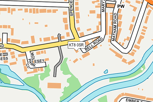 KT8 0SR map - OS OpenMap – Local (Ordnance Survey)