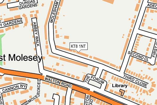 KT8 1NT map - OS OpenMap – Local (Ordnance Survey)