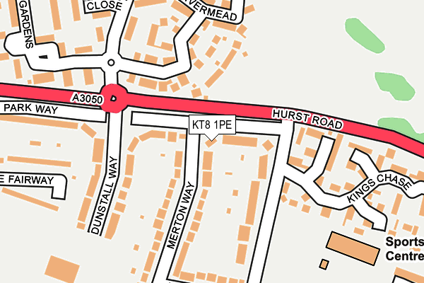 KT8 1PE map - OS OpenMap – Local (Ordnance Survey)