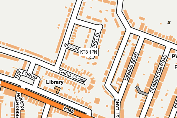 KT8 1PN map - OS OpenMap – Local (Ordnance Survey)