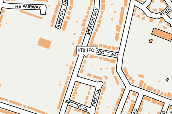 KT8 1PQ map - OS OpenMap – Local (Ordnance Survey)