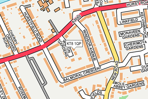 KT8 1QP map - OS OpenMap – Local (Ordnance Survey)