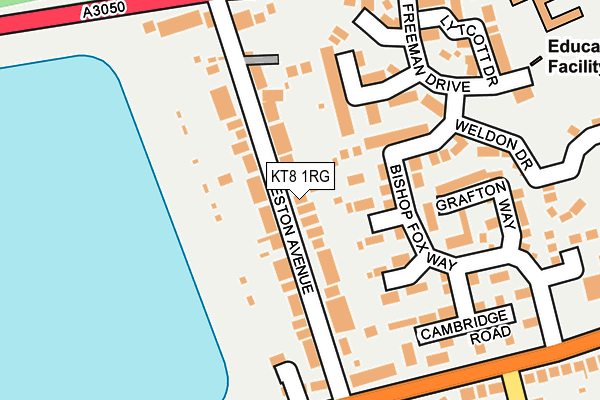 KT8 1RG map - OS OpenMap – Local (Ordnance Survey)