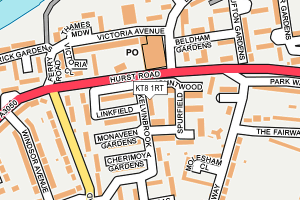KT8 1RT map - OS OpenMap – Local (Ordnance Survey)