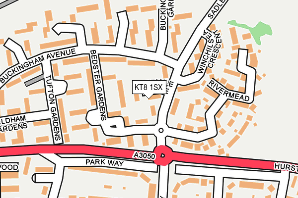 KT8 1SX map - OS OpenMap – Local (Ordnance Survey)