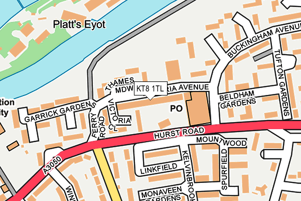 KT8 1TL map - OS OpenMap – Local (Ordnance Survey)