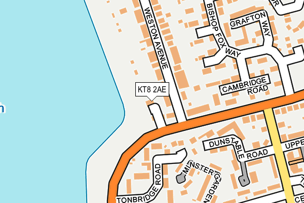 KT8 2AE map - OS OpenMap – Local (Ordnance Survey)